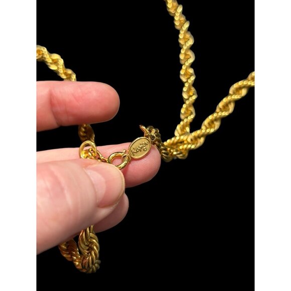 Big Chunky Rope Necklace Napier Gold Tone  30” QUALITY Costume Jewelry - Picture 6 of 7